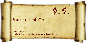 Verle Irén névjegykártya